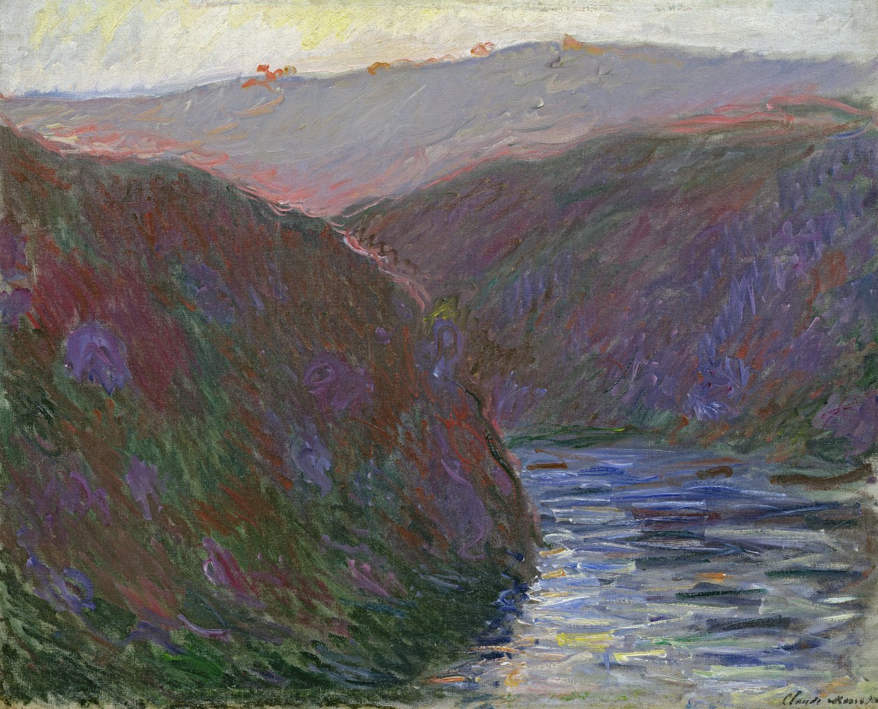 Creuse-dalen, kveldseffekt, 1889 av Claude Monet