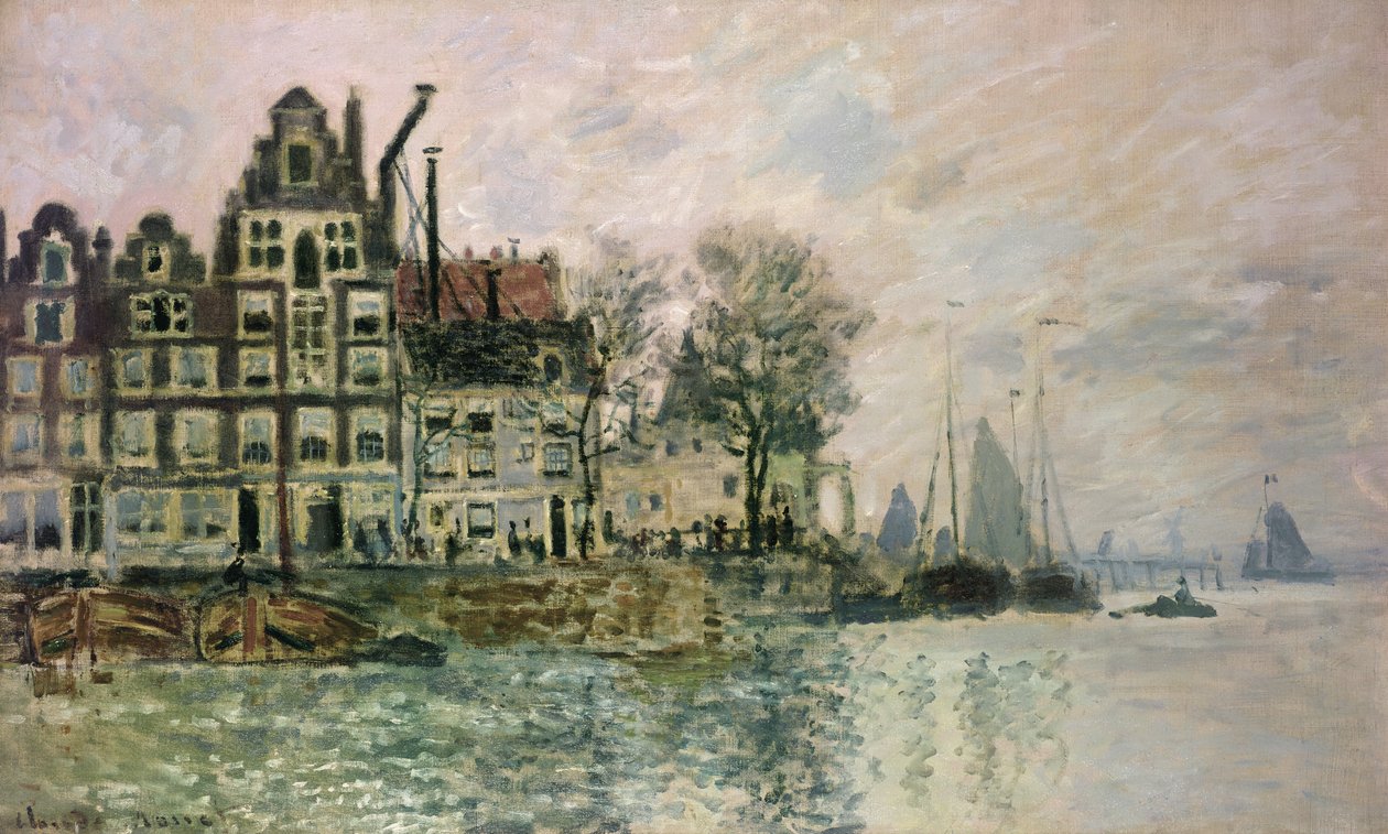 Havnen i Amsterdam, ca. 1873 av Claude Monet