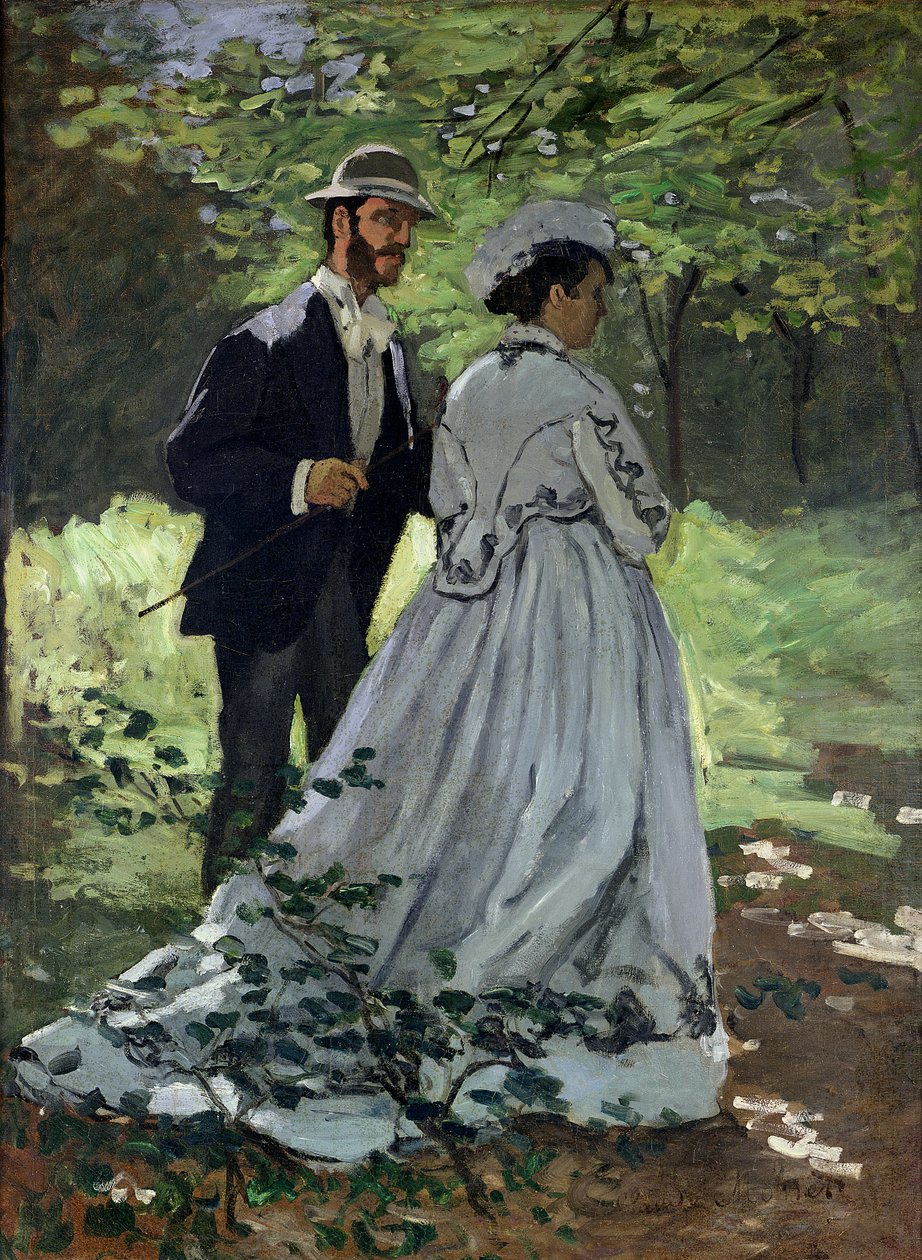 The Promenaders, eller Claude Monet Bazille og Camille, 1865 av Claude Monet