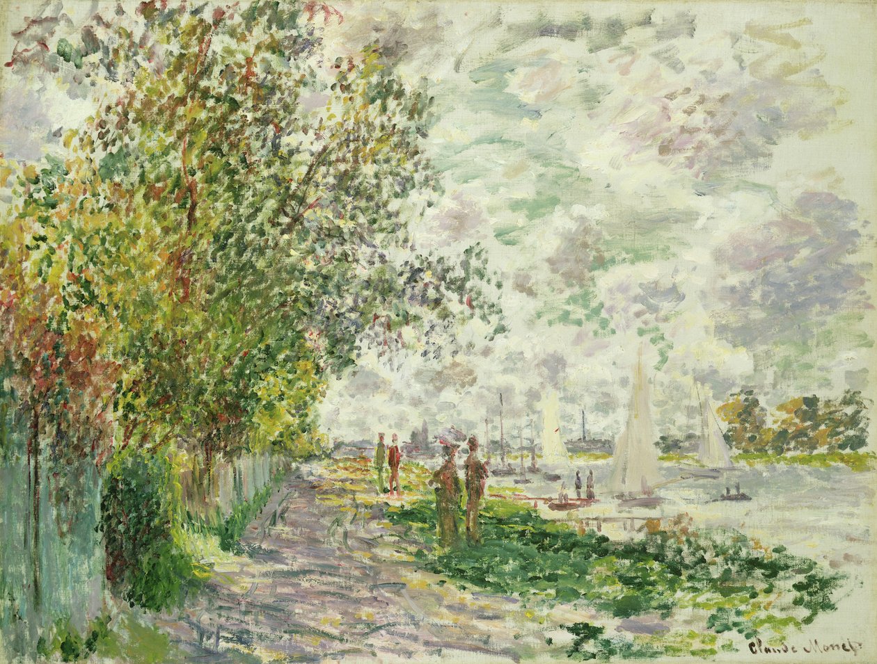 Elvebredden ved Gennevilliers, ca. 1875 av Claude Monet