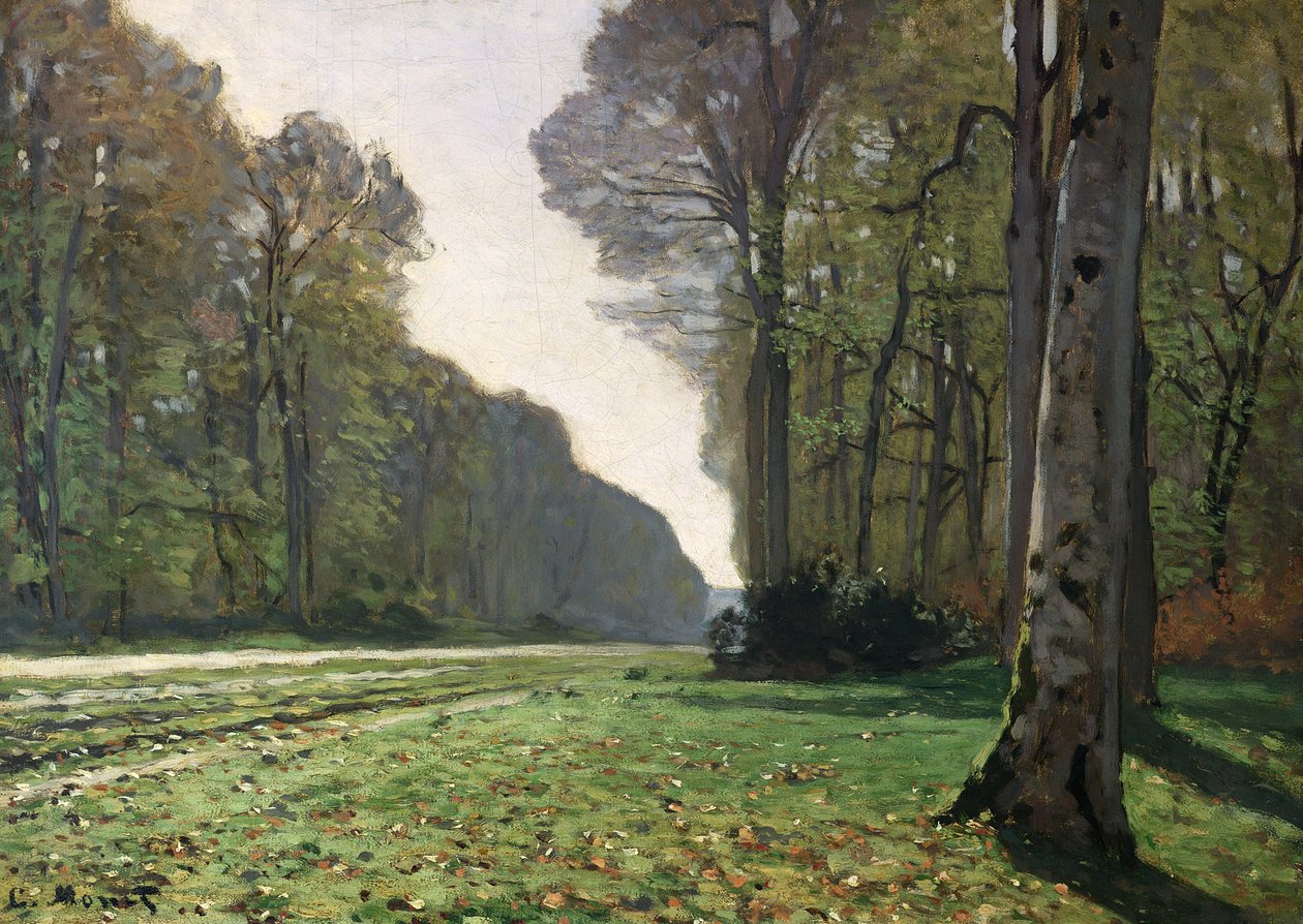 Veien til Bas-Breau, Fontainebleau (Le Pave de Chailly), ca. 1865 av Claude Monet