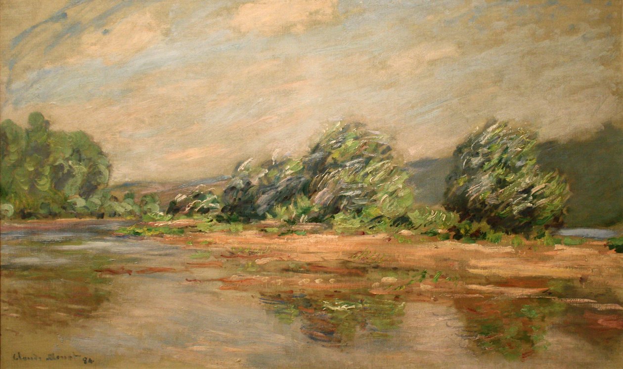 Seinen ved Port-Villez (et vindkast) av Claude Monet