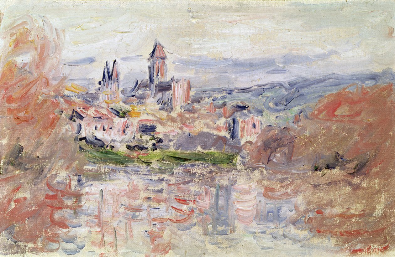 Landsbyen Vetheuil, ca. 1881 av Claude Monet