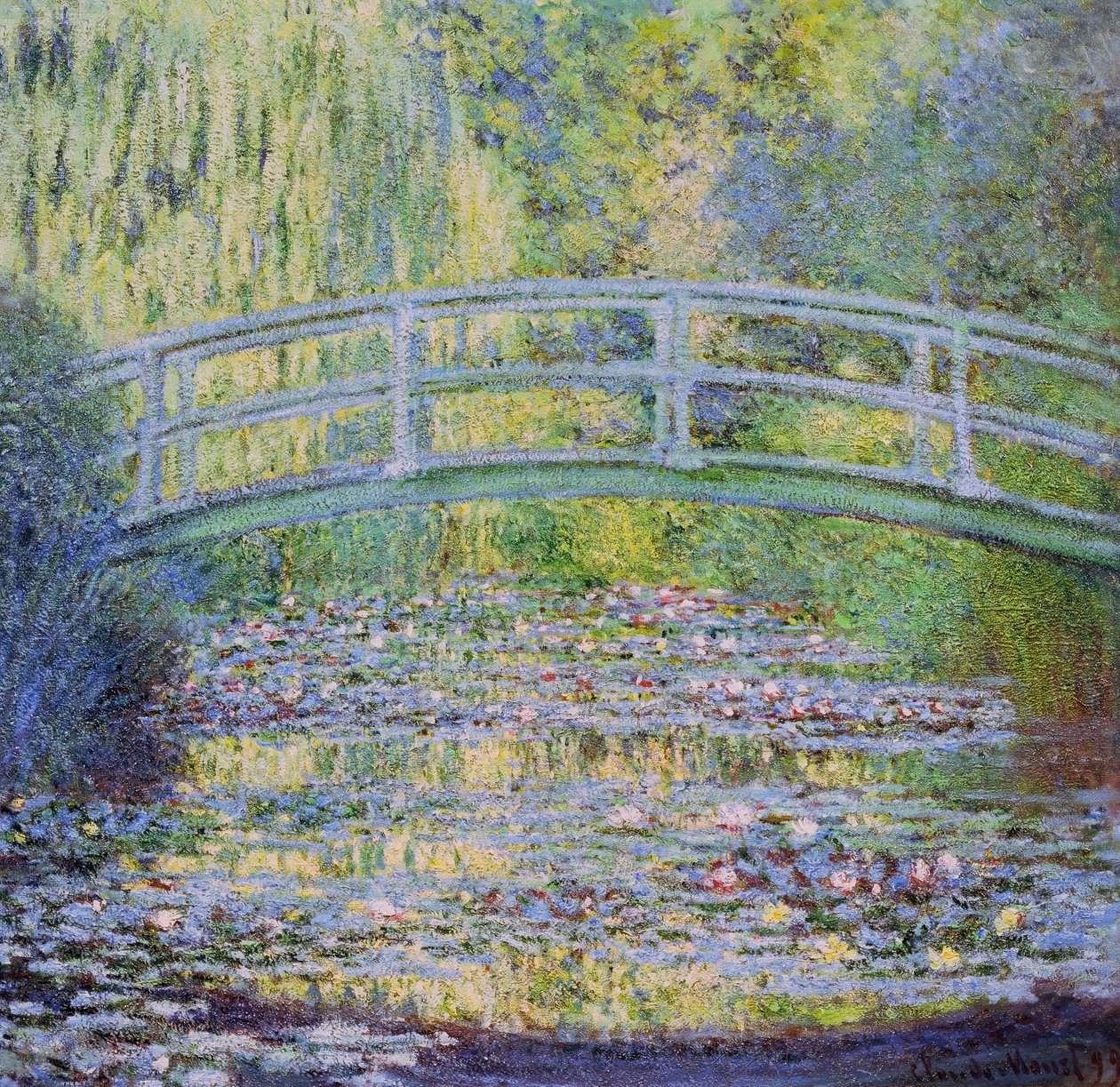 Vannliljedammen med den japanske broen av Claude Monet