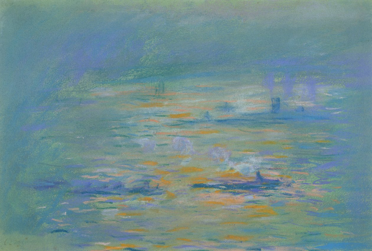 Taubåter på Themsen (pastell på papir) av Claude Monet