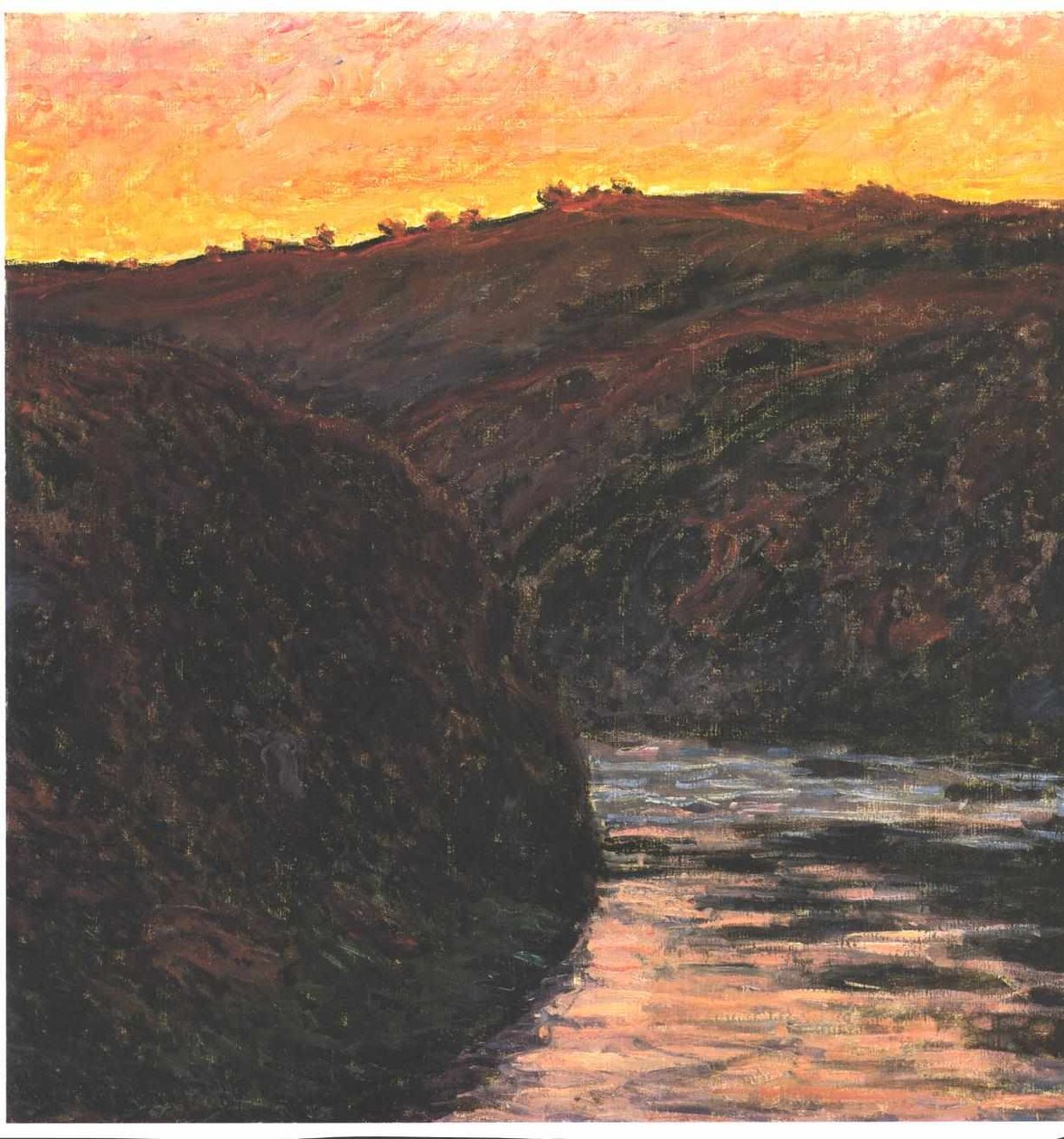 Creuse -dalen ved solnedgang av Claude Monet