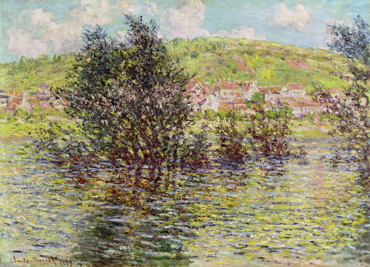 Vetheuil, Utsikt fra Lavacourt, 1879 av Claude Monet