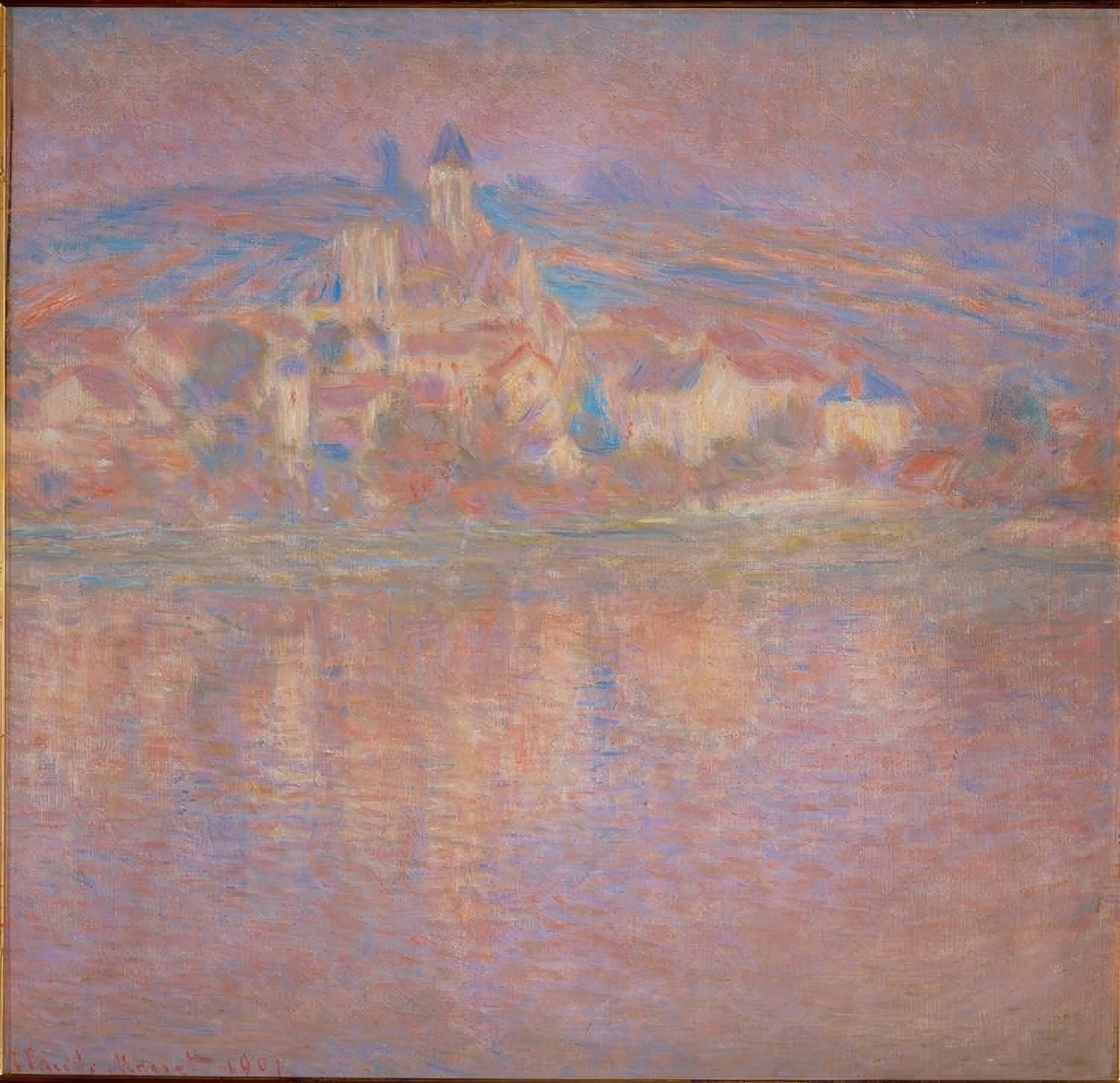 Vetheuil, solnedgang av Claude Monet