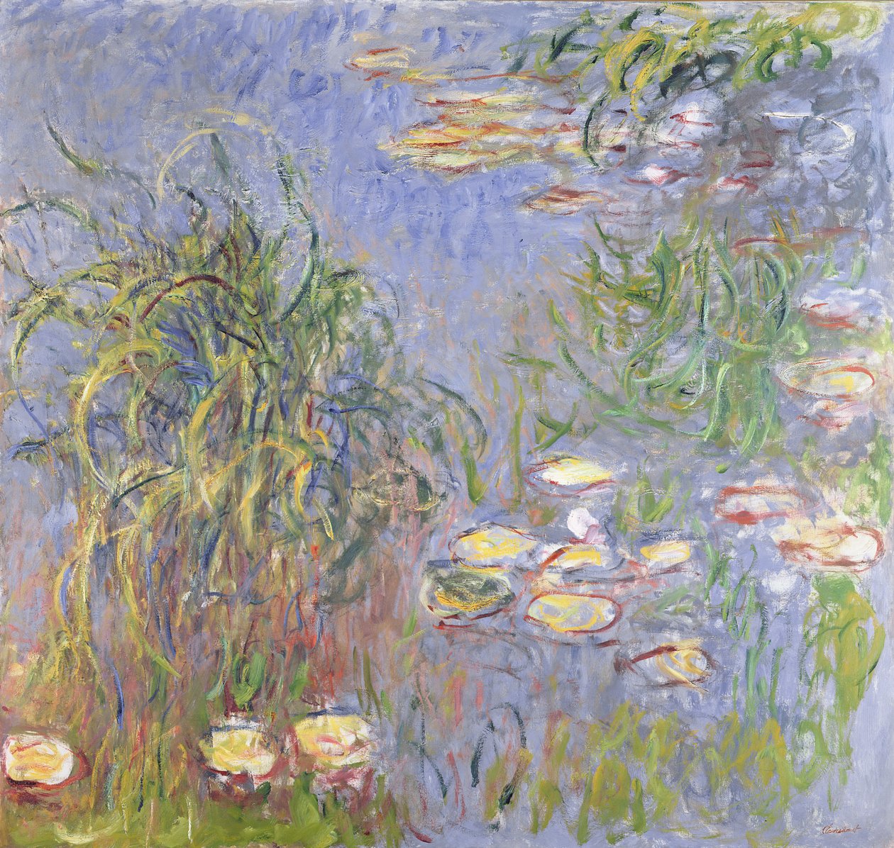 Vannliljer, klynge av gress, 1914-17 av Claude Monet