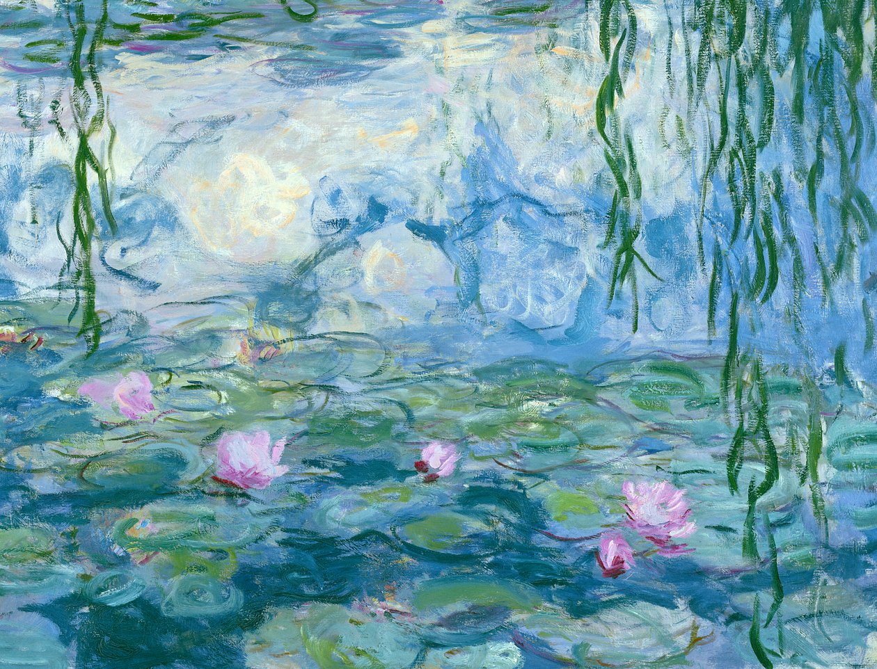 Vannliljer, 1916-19 olje på lerret detalj av 161015 av Claude Monet