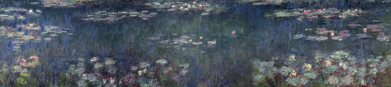 Waterlilies: Green Reflections, 1914-18 (venstre og høyre seksjon) av Claude Monet