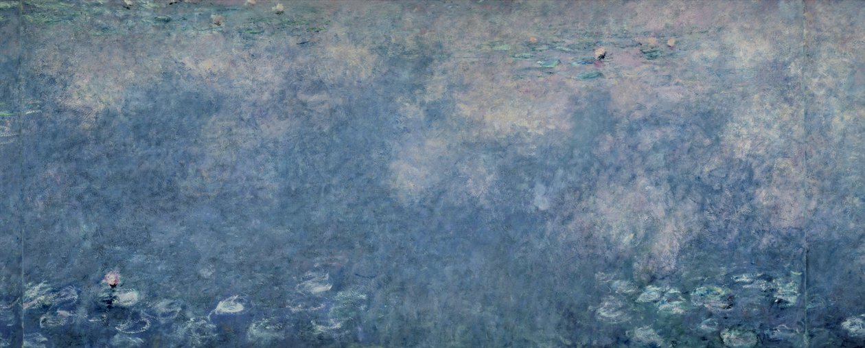Vannliljer: Two Weeping Willows, midtre høyre seksjon, 1914-18 (se også 75700-01, 75703) av Claude Monet