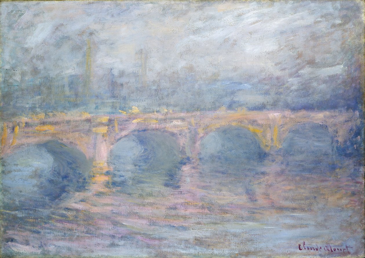 Waterloo Bridge, London, ved solnedgang, 1904 av Claude Monet