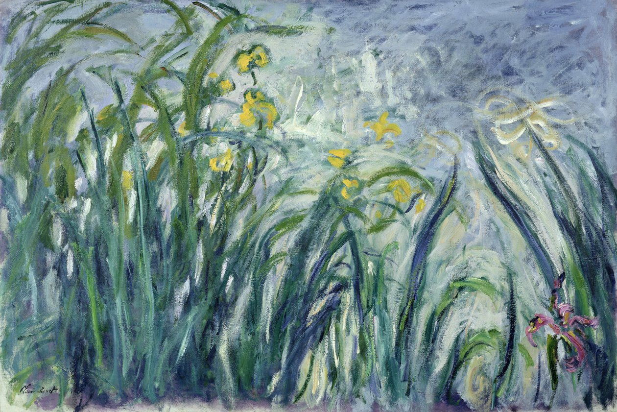 Gule og lilla iris, 1924-25 (se detalj 414407) av Claude Monet