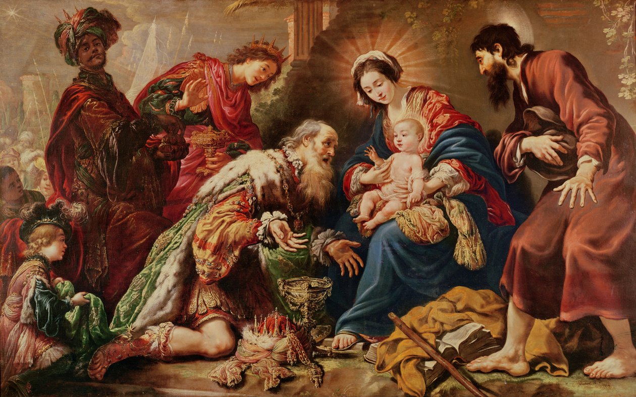 Tilbedelse av magiene, 1624 av Claude Vignon