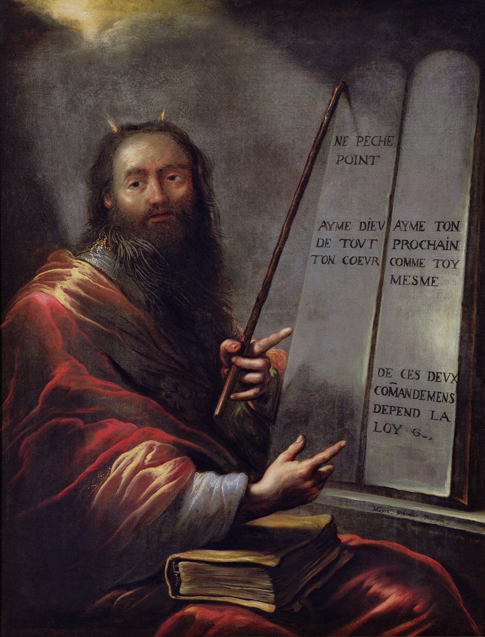 Moses og lovens tavler av Claude Vignon