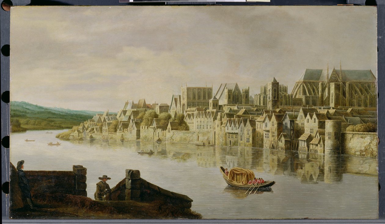 Themsen ved Westminster Stairs, ca. 1630 av Claude de Jongh