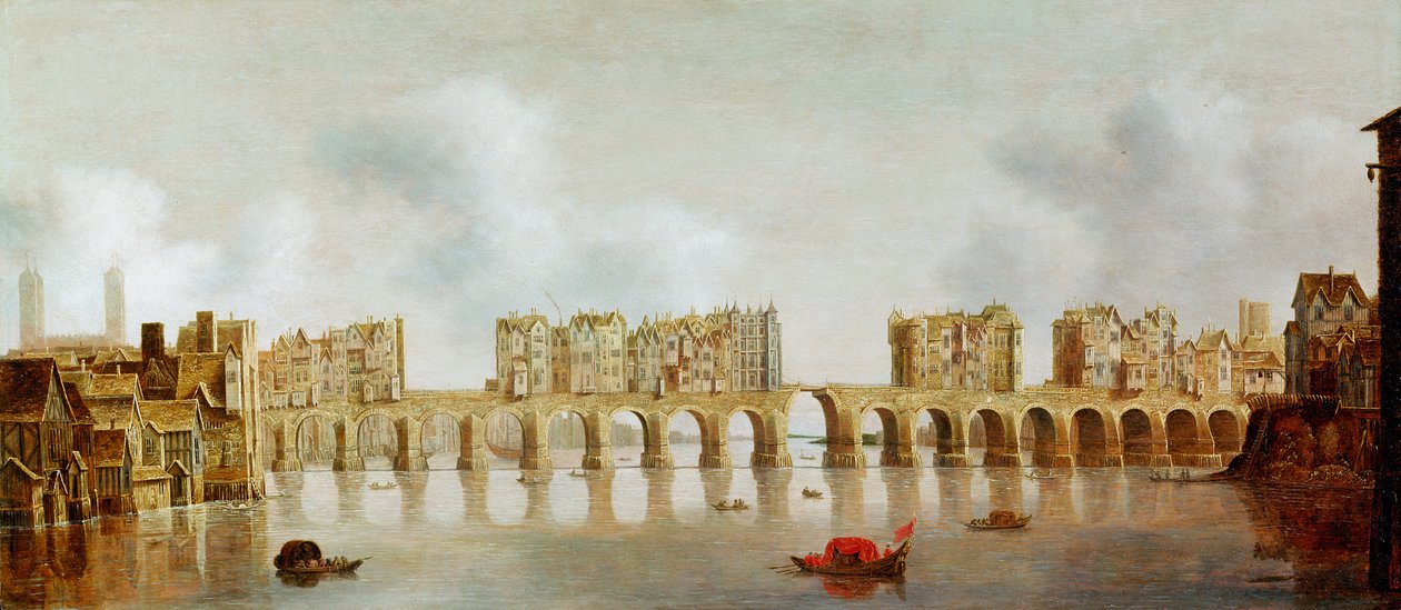 Utsikt over London Bridge, ca. 1632 av Claude de Jongh