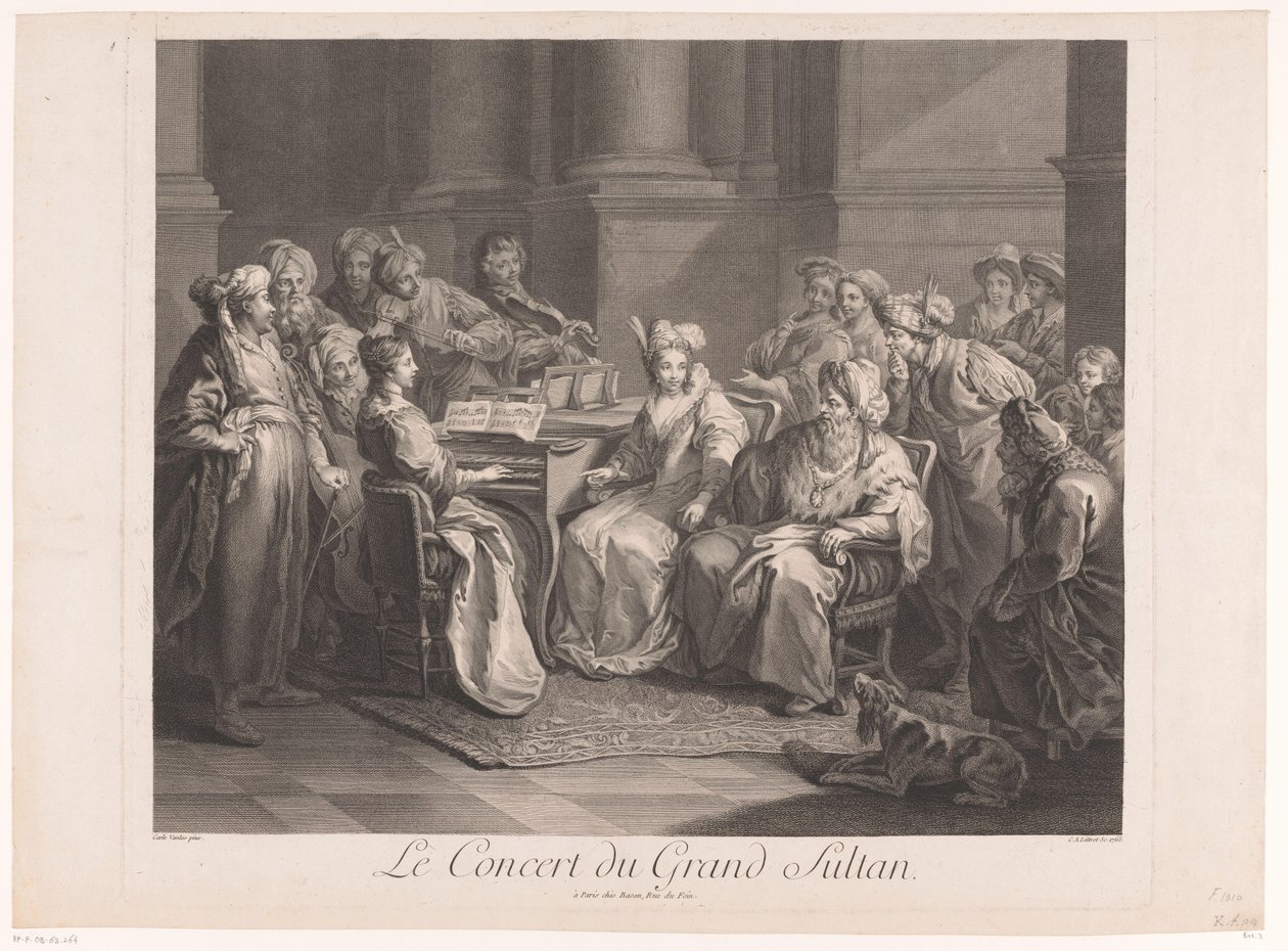 Konsert for sultanen Le Concert du Grand Sultan (tittel på objekt) av Claude Antoine Littret de Montigny