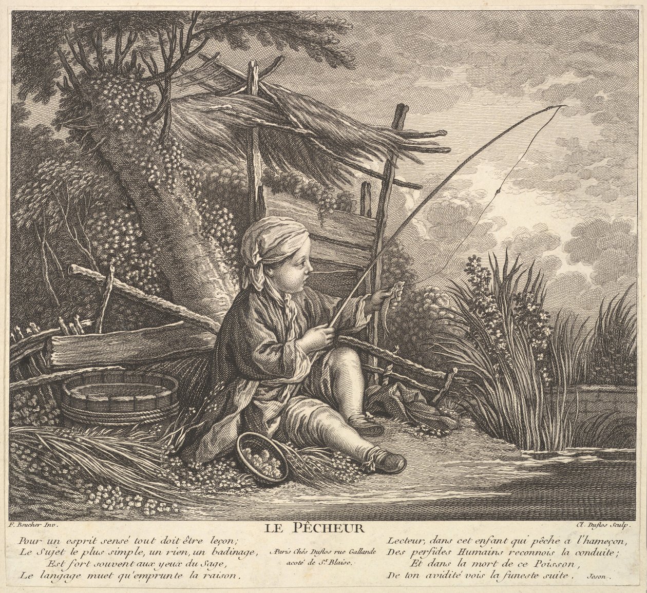 Fisker, ca. 1753. av Claude Augustin Duflos