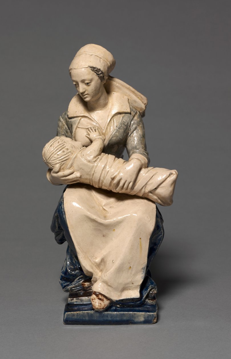 Figur av sykepleieren, tidlig på 1600-tallet (fajanse med emaljedekor) av Claude Bertélémy de (attr. to) Blénod