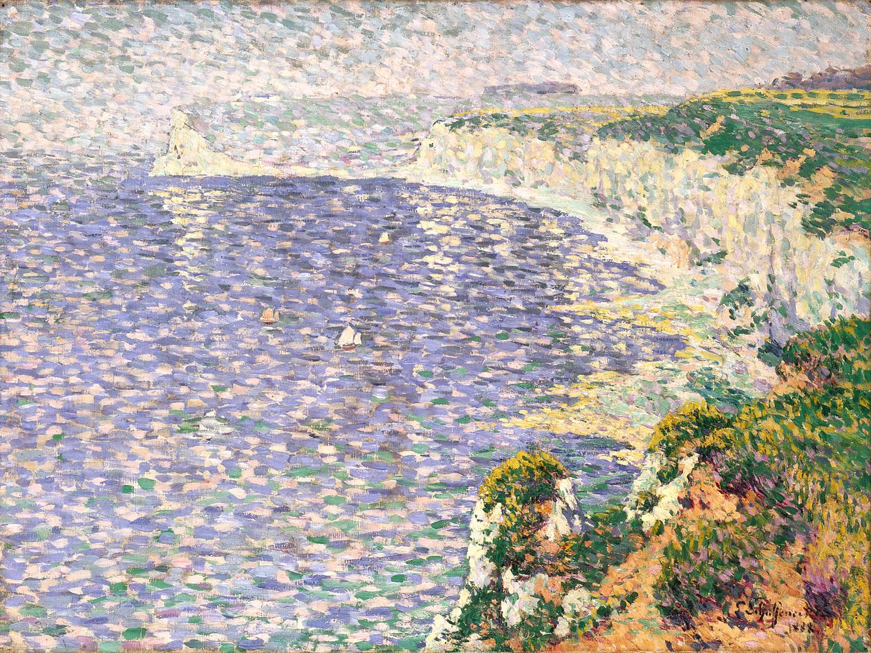 Utsikt over klippene ved Etretat (olje på lerret) av Claude Emile Schuffenecker