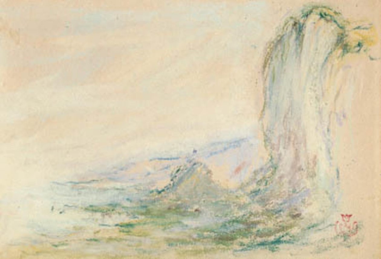 Steinene ved Etretat ved lavvann av Claude Emile Schuffenecker