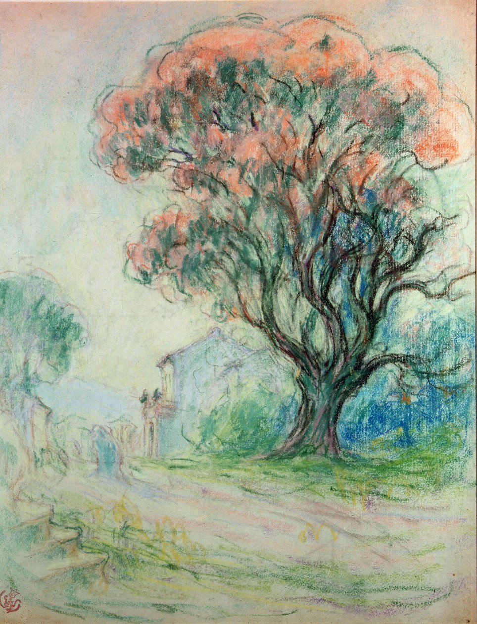 Rosa tre (pastell på papir) av Claude Emile Schuffenecker