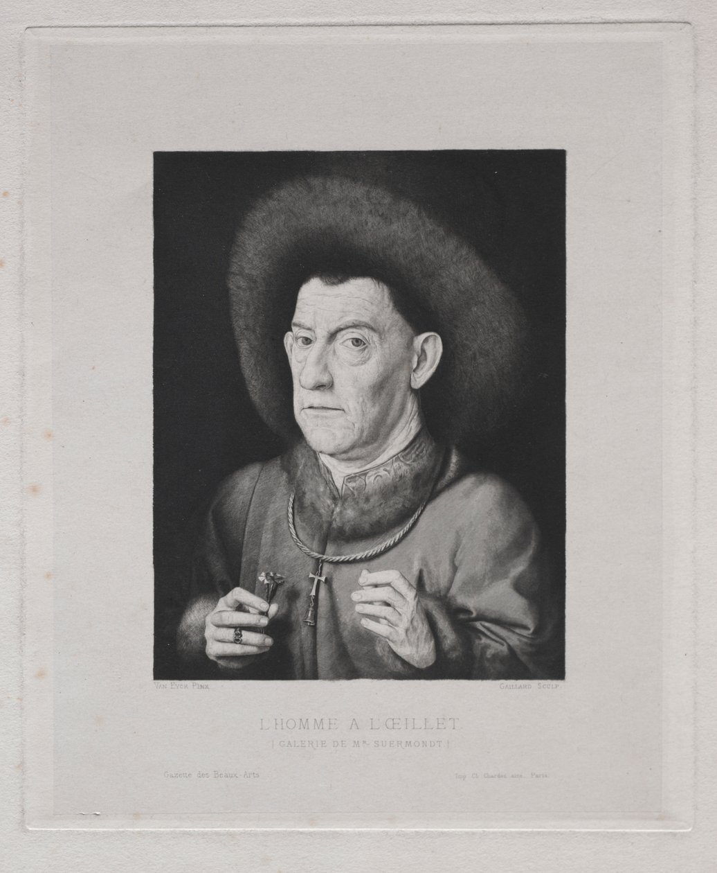 Mann med rosa av Claude Ferdinand Gaillard
