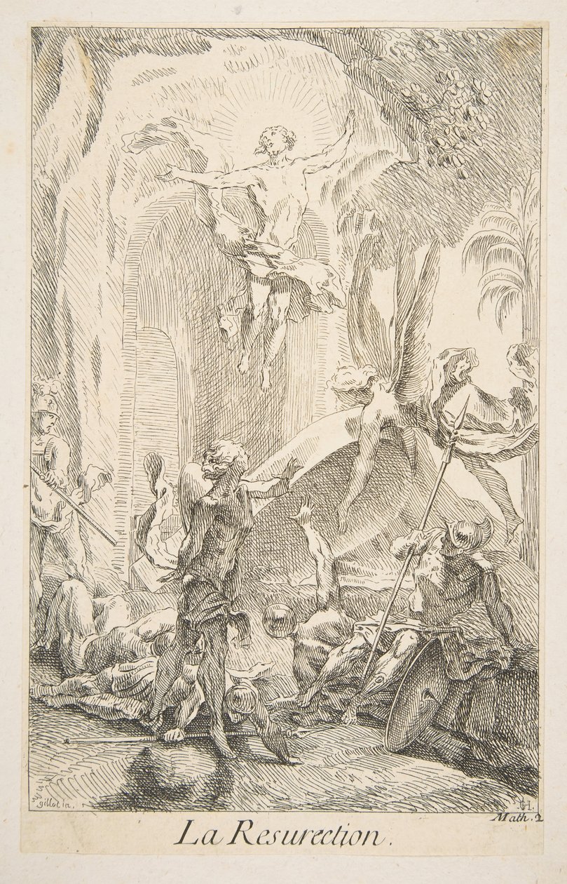 Oppstandelse.n.d. Skapere: Claude Gillot, Jacques Gabriel Huquier. av Claude Gillot, Jacques Gabriel Huquier