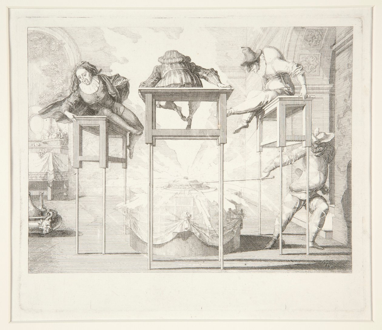Skaterlig Harlekin av Claude Gillot