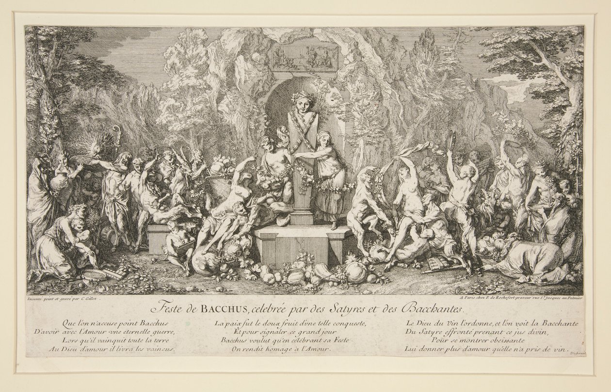 BACCHUS-festen, feiret av Satyrs og Bacchantes av Claude Gillot