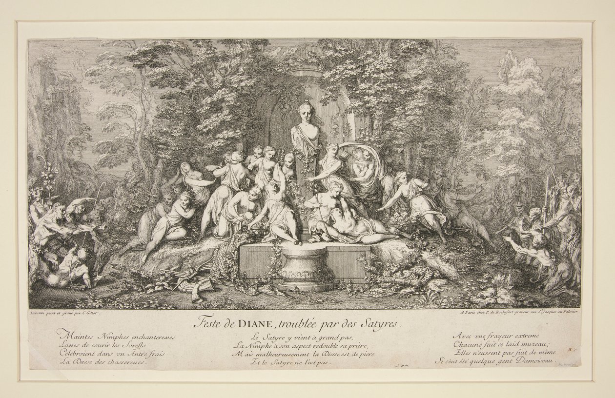 DIANE-festen, forstyrret av Satyrs av Claude Gillot
