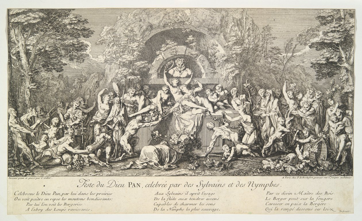 Feast of the God PAN, feiret av Sylvains og Nymphs av Claude Gillot