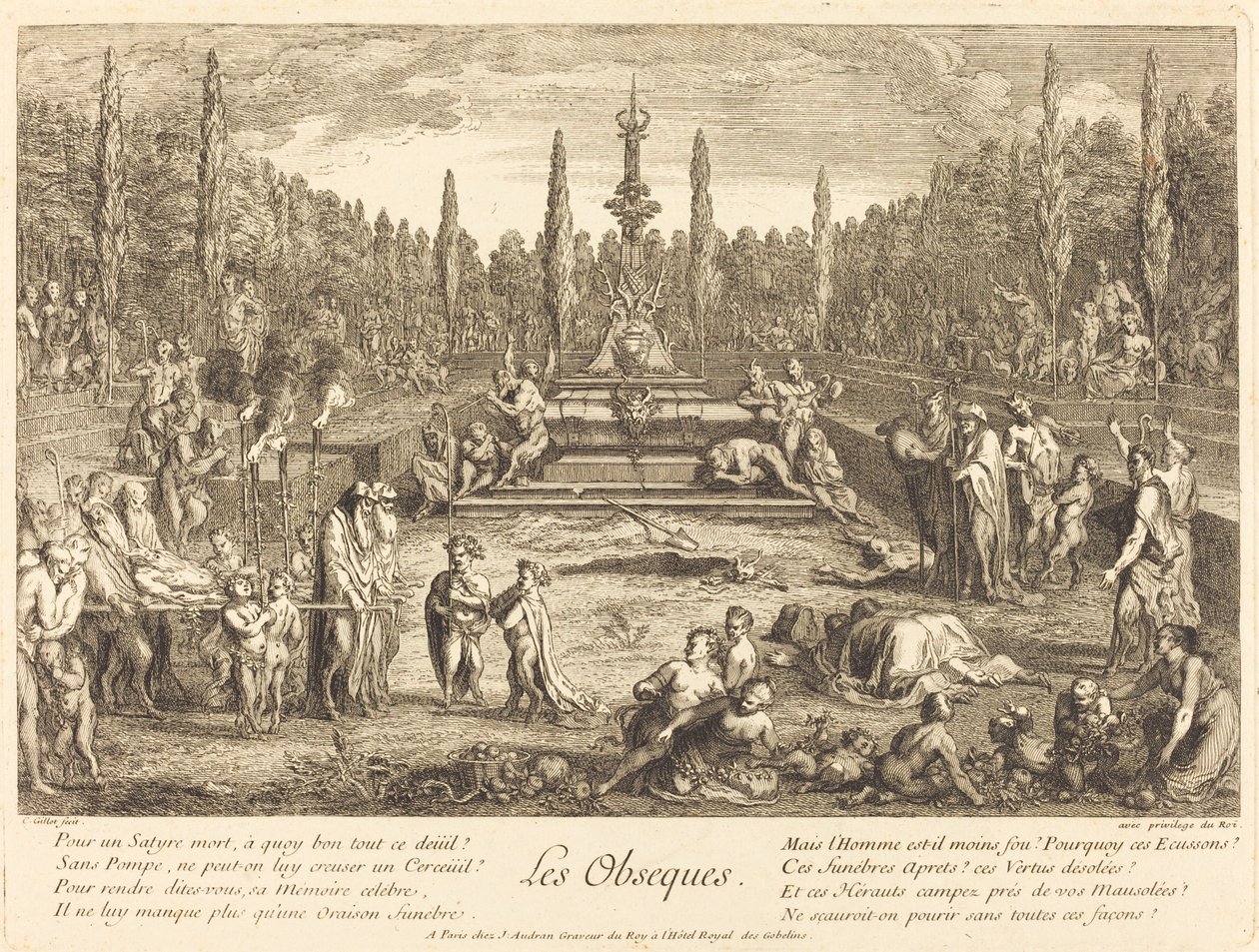 Les Obseques (Begravelsesritene) av Claude Gillot