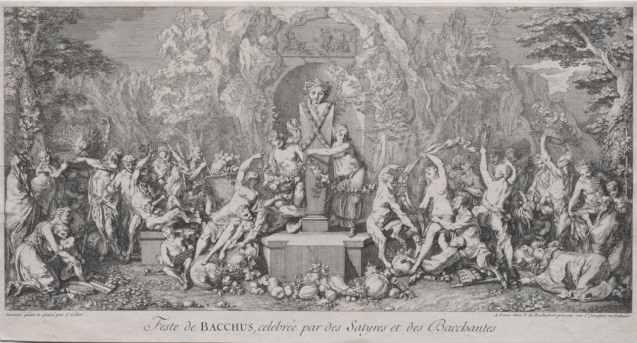 De fire festivalene: Festival of Bacchus av Claude Gillot