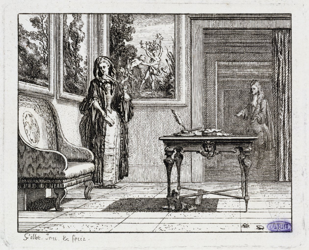 Vignetter til La Mottes fabler. Sirissene (Bok II, fabel 19) av Claude Gillot