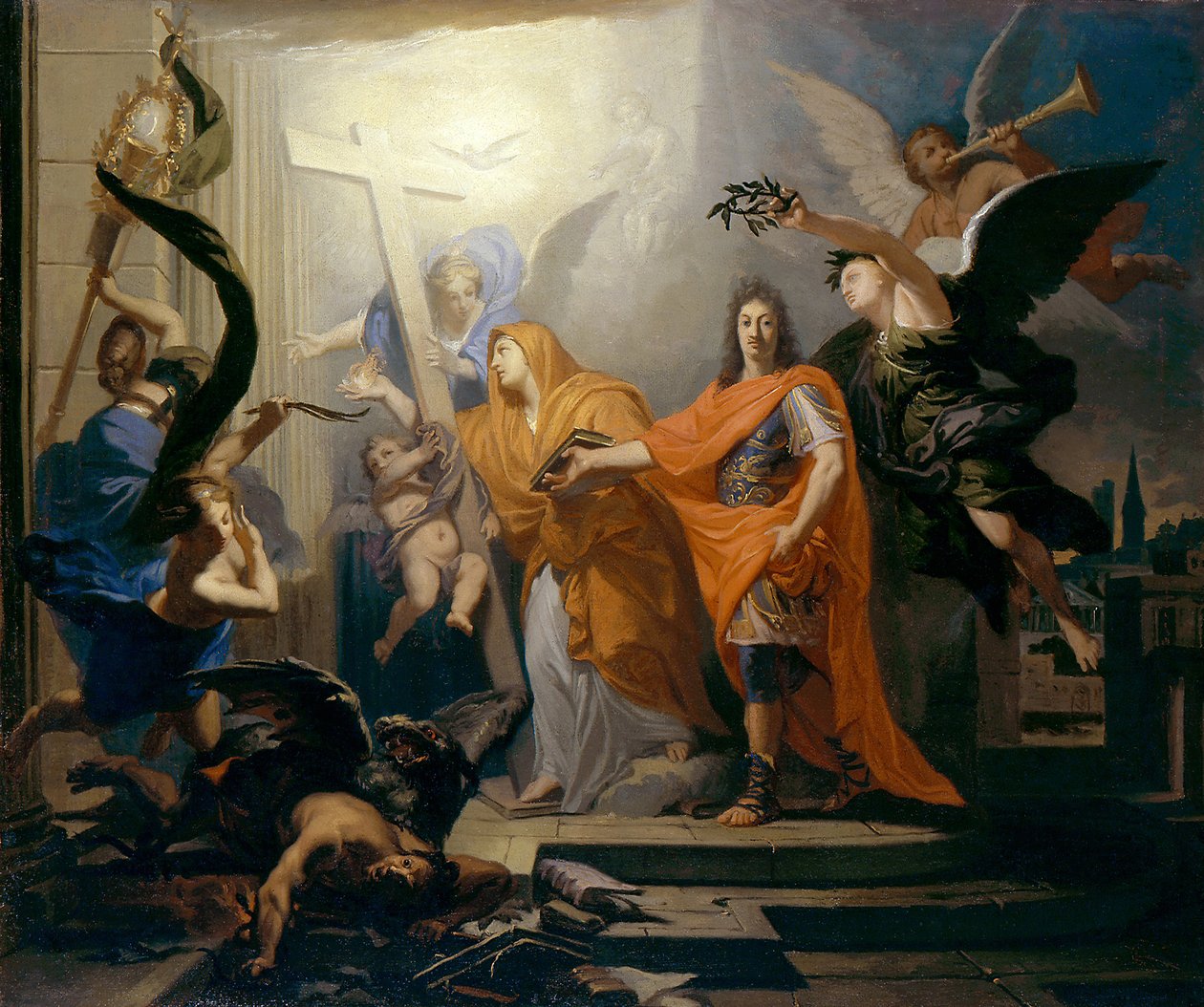 Restaureringen av den katolske religionen i Strasbourg, ca. 1681. av Claude Guy Halle