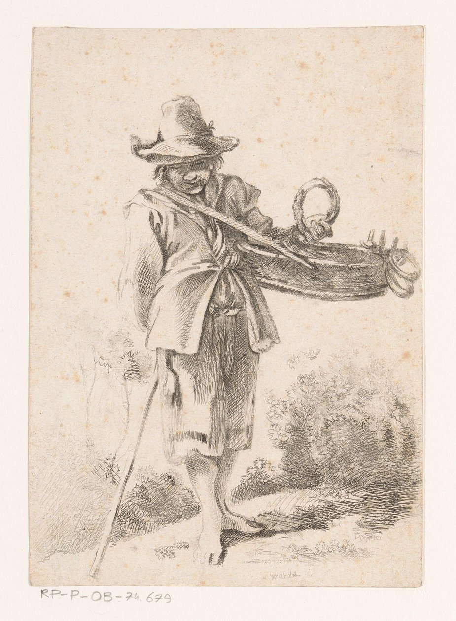Ung bakeriselger i et landskap av Claude Henri Watelet