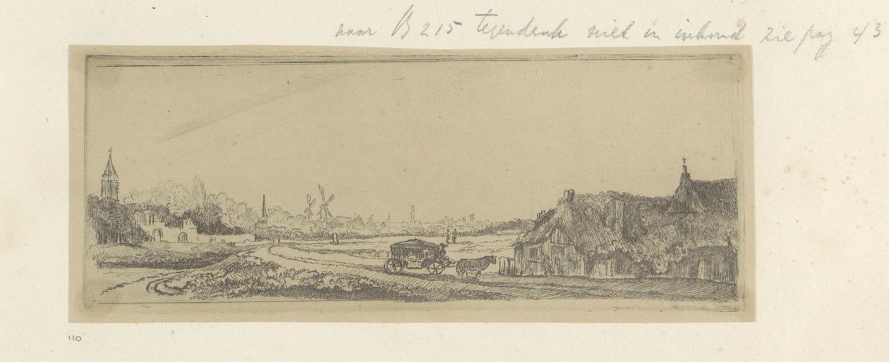 Landschap met een koets Samling av åttifem originaltrykk (serietittel) av Claude Henri Watelet