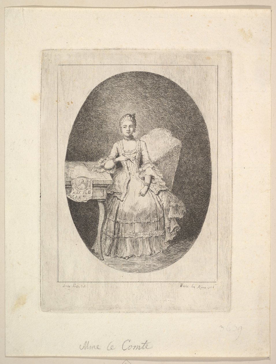 Portrett av Marguerite Le Comte, 1764. av Claude Henri Watelet