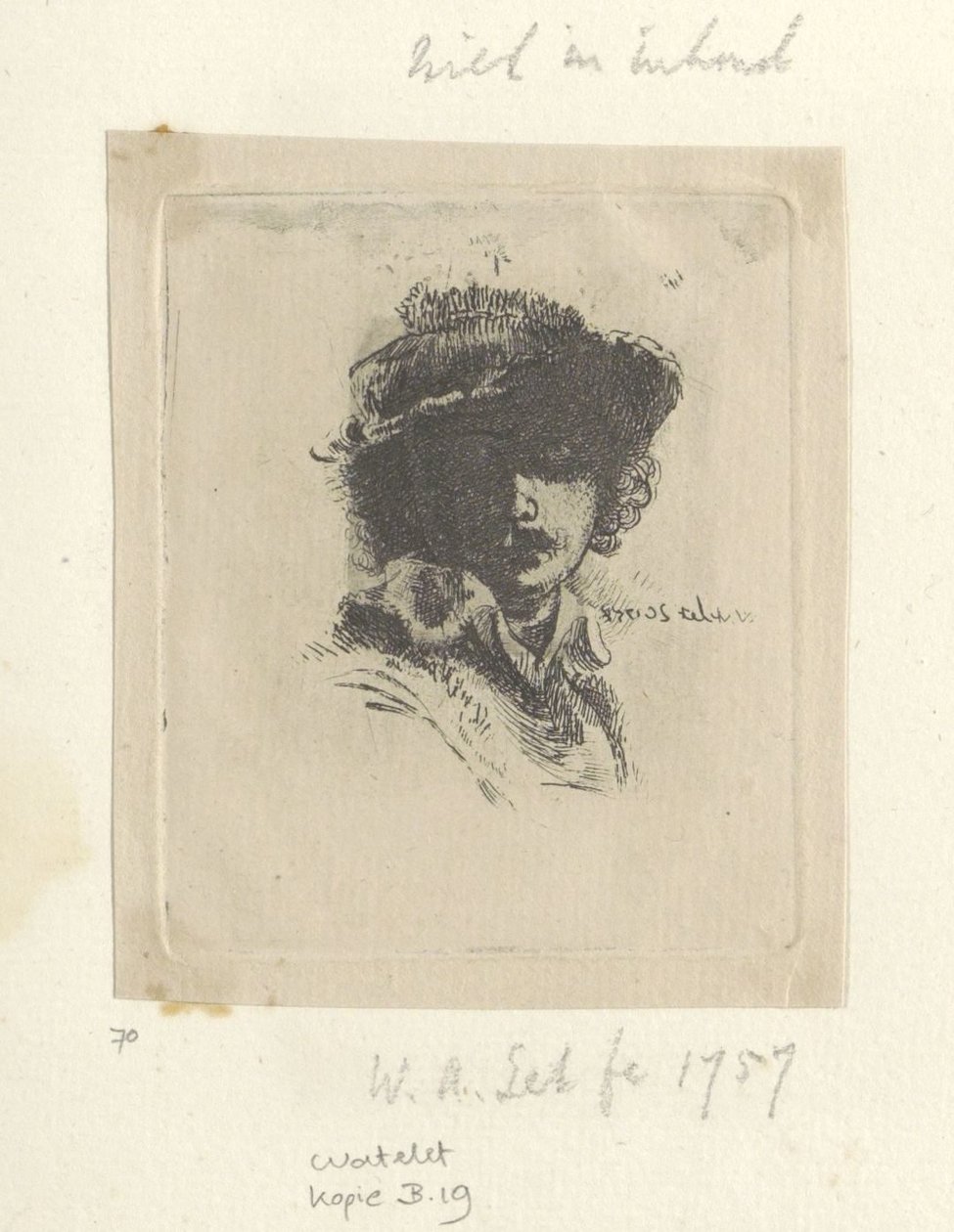 Zelfportret setter Saskia: alleen Rembrandt Samling av åttifem originaltrykk (serietittel) av Claude Henri Watelet