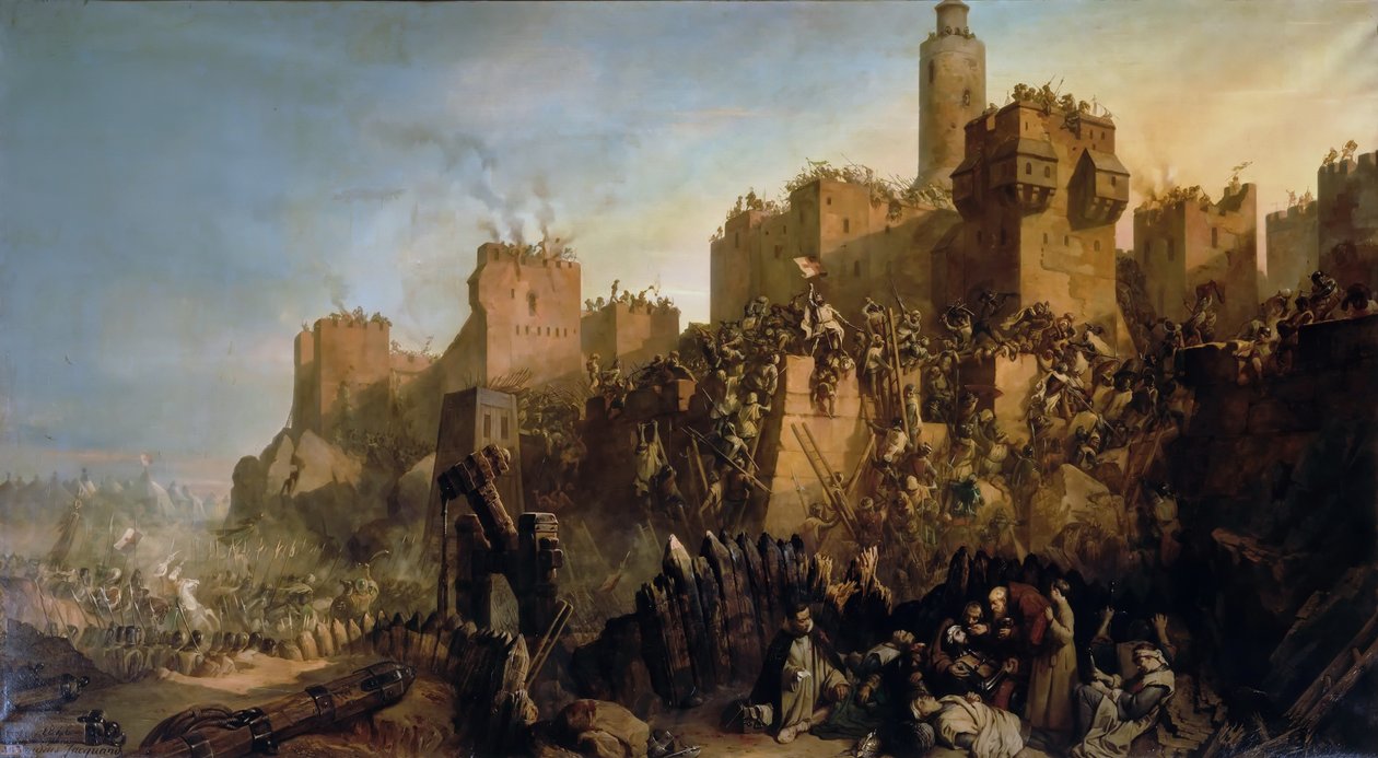 Erobringen av Jerusalem av Jacques de Molay i 1299, 1846 av Claude Jacquand