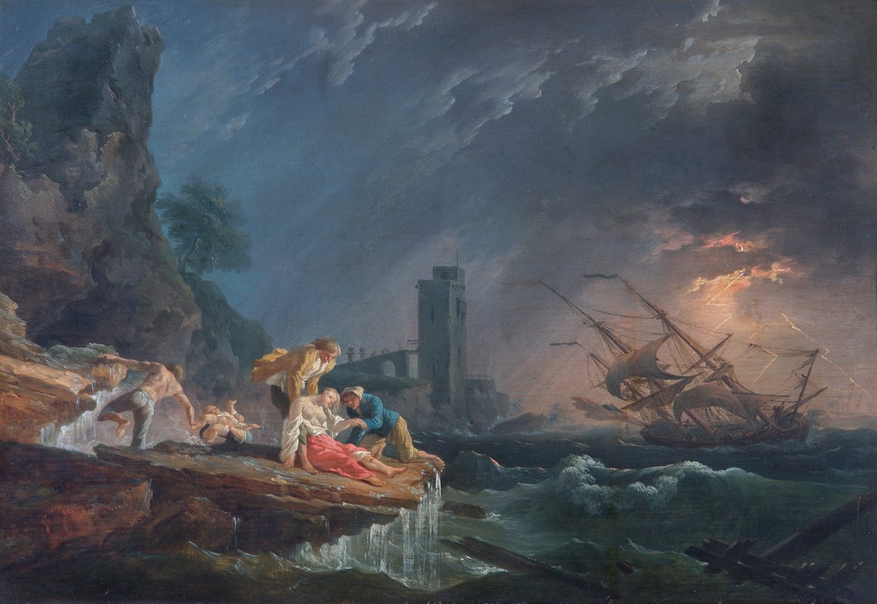 A Shipwreck, ca. 1760-65 (olje på lerret) av Claude Joseph (after) Vernet