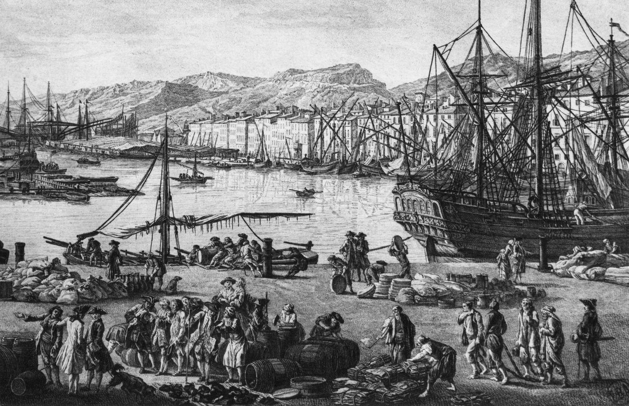 Old Port of Toulon, sett fra kvartermesterens butikker, serie av 