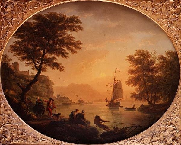 Dag - En italiensk steinete vik med fiskere av Claude Joseph Vernet