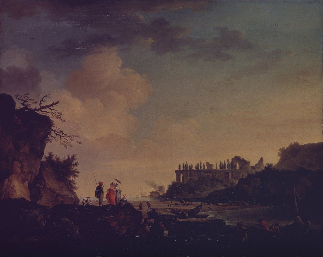 Ruiner nær munningen av en elv, 1748 av Claude Joseph Vernet