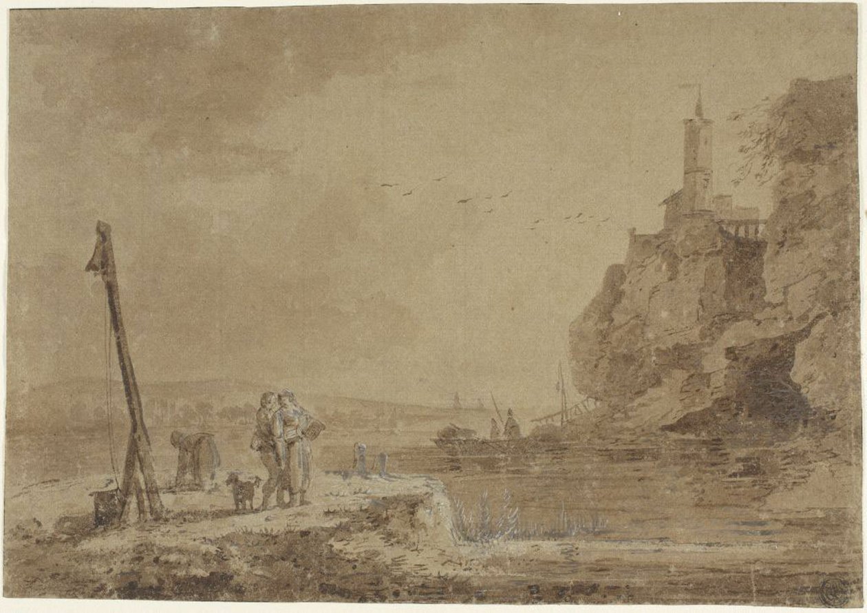 Liten havn under klippene av Claude Joseph Vernet