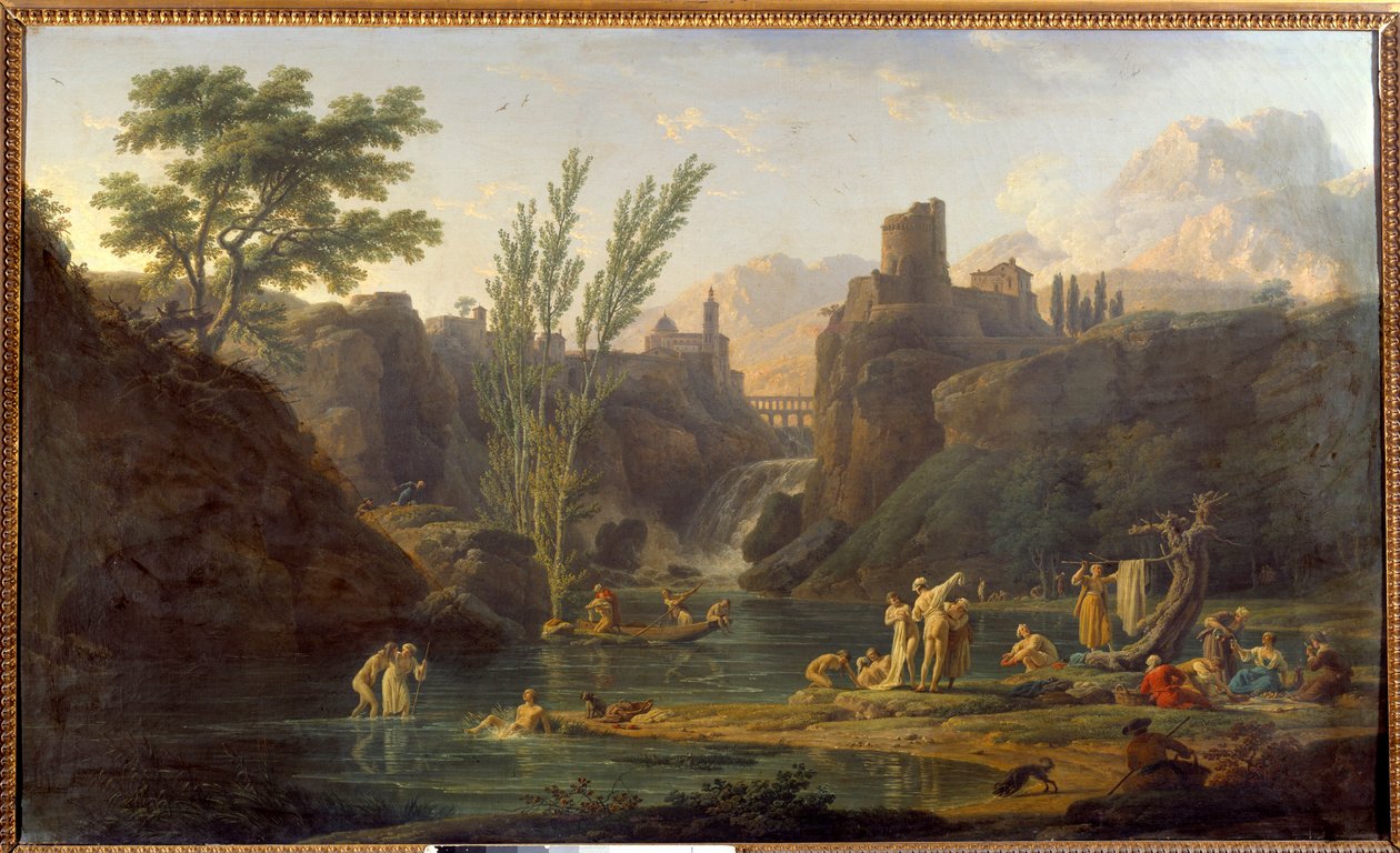 Morgenen, badende maleri av Joseph Vernet (1714-1789) 1772 Søn. 0,98x1,62 m av Claude Joseph Vernet