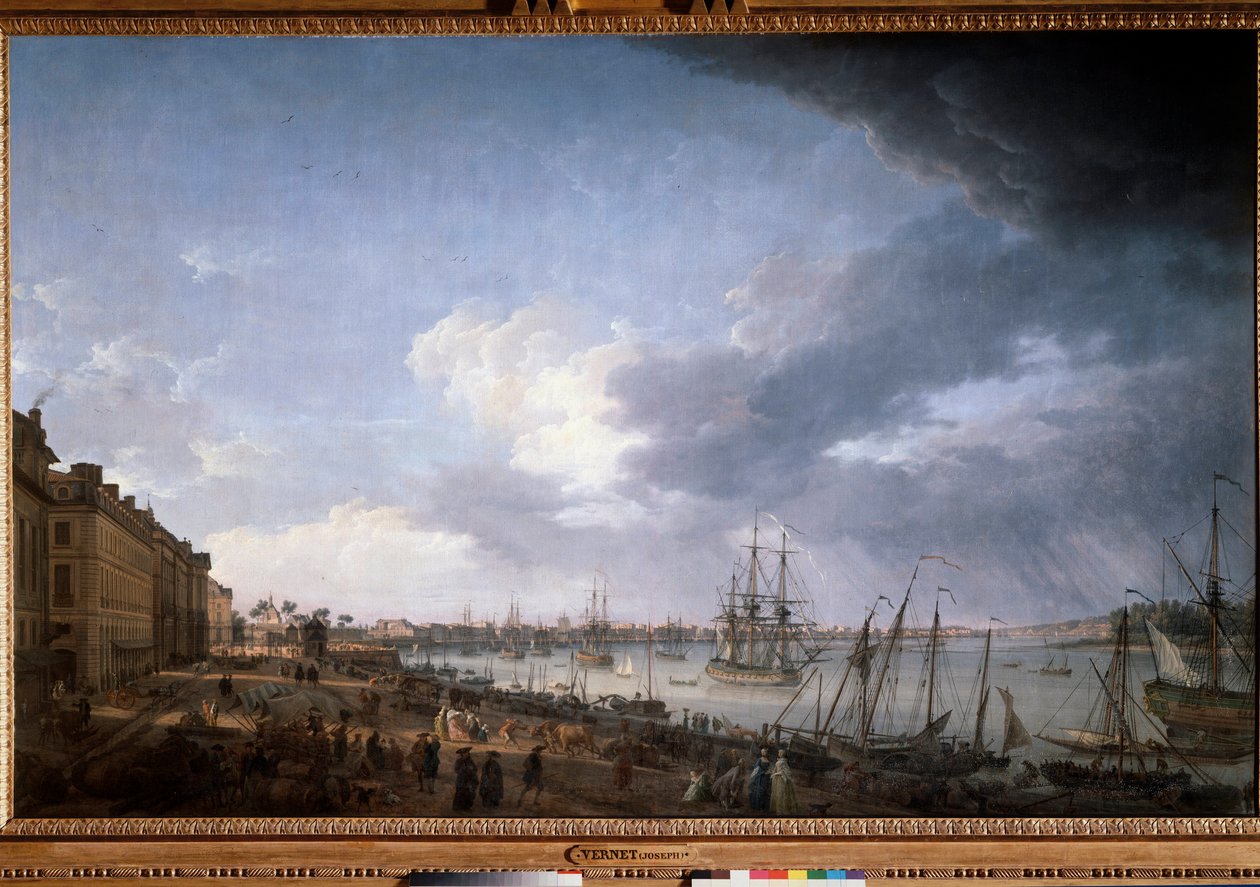 Port of Bordeaux-maleri av Joseph Vernet (1714-1789) Paris fra 1700-tallet, Musee de la Marine av Claude Joseph Vernet